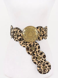 Faux Animal Fur Disc Belt