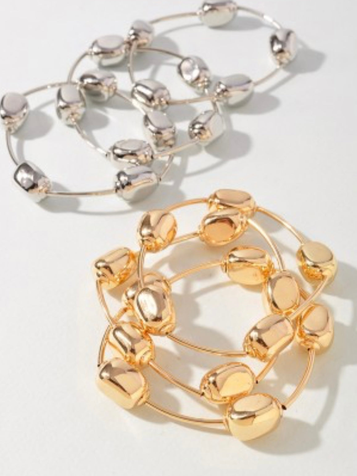 Polished Rustic Bead Bracelet Set