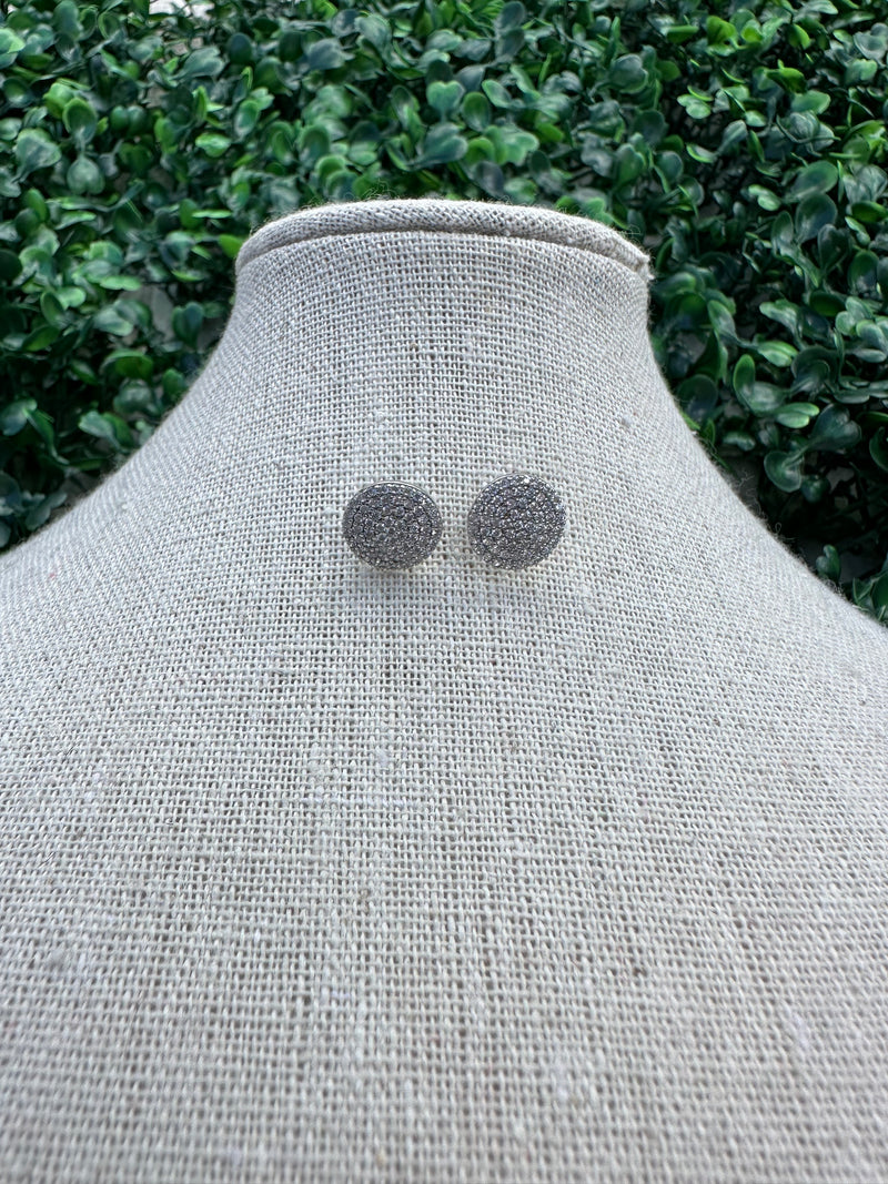 Stone Pave Stud Earrings