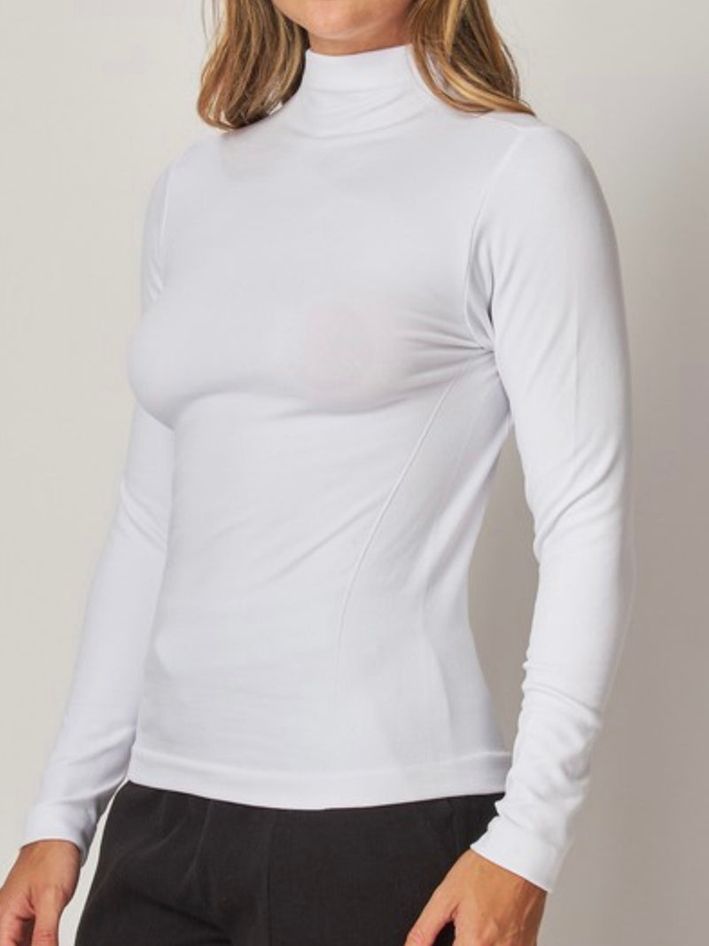 Seamless Fleece Lined Turtleneck Long Sleeve Top