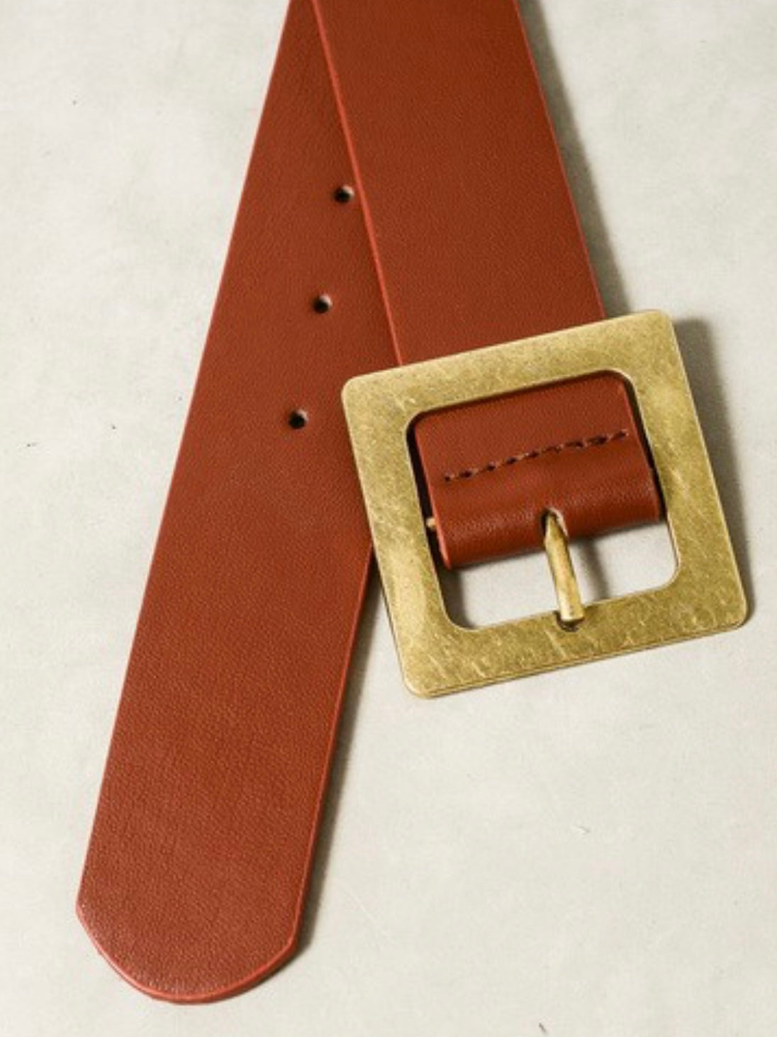 Matte Gold Square Buckle Belt