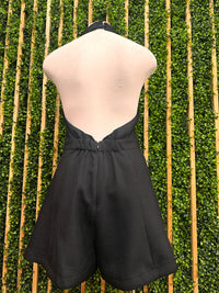 Black Deep V Halter Romper