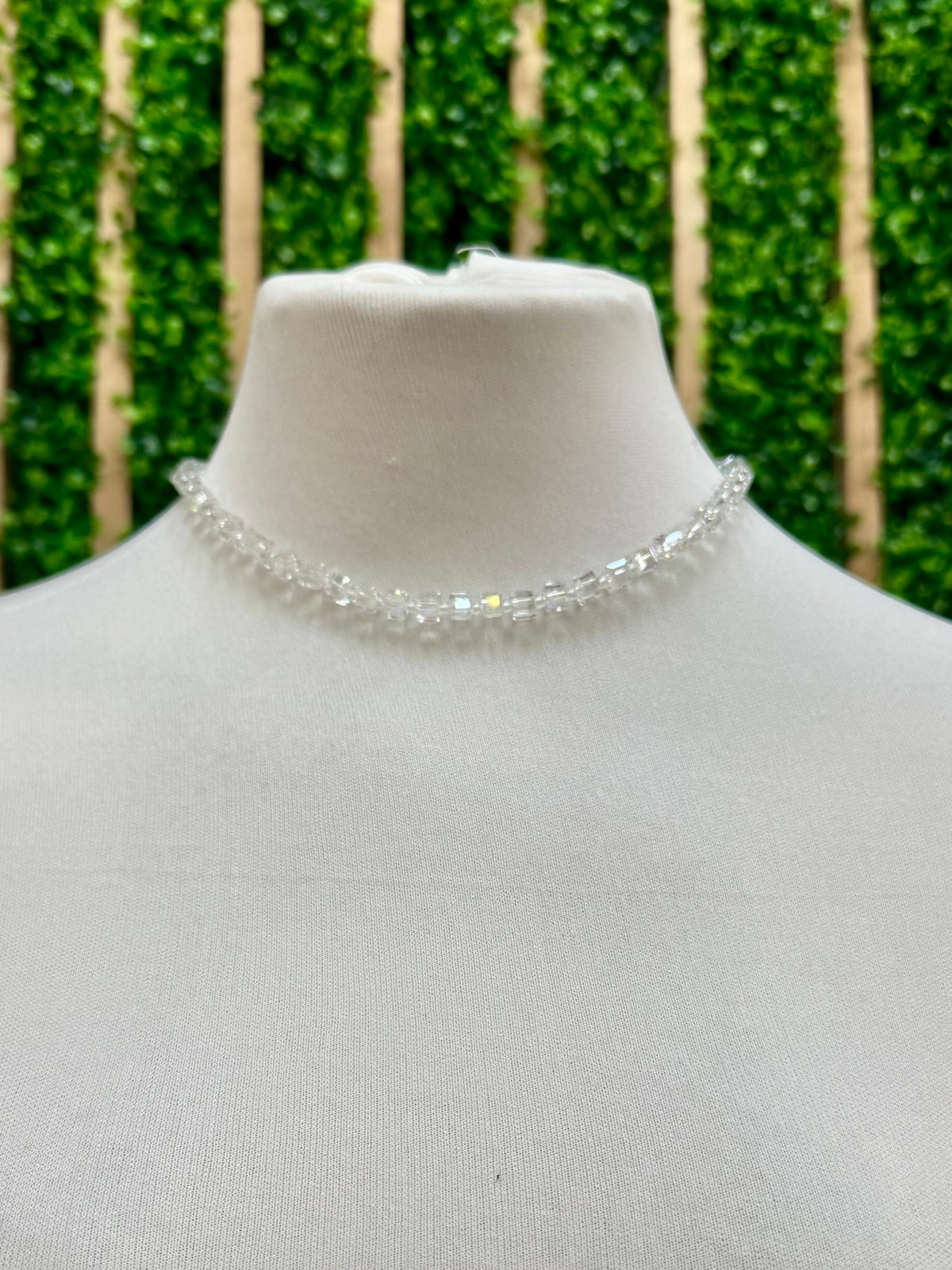 JH Small Crystal Cube Bead Necklace