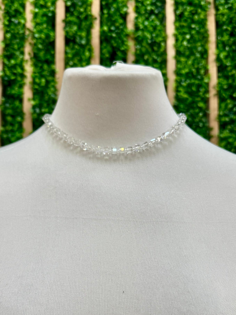 JH Small Crystal Cube Bead Necklace