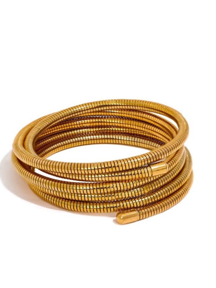Cobra Stainless Steel Stackable Wrap Arm Bracelet