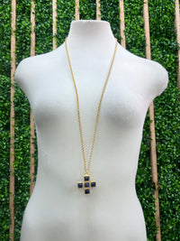 WD Large Stone Cross Necklace