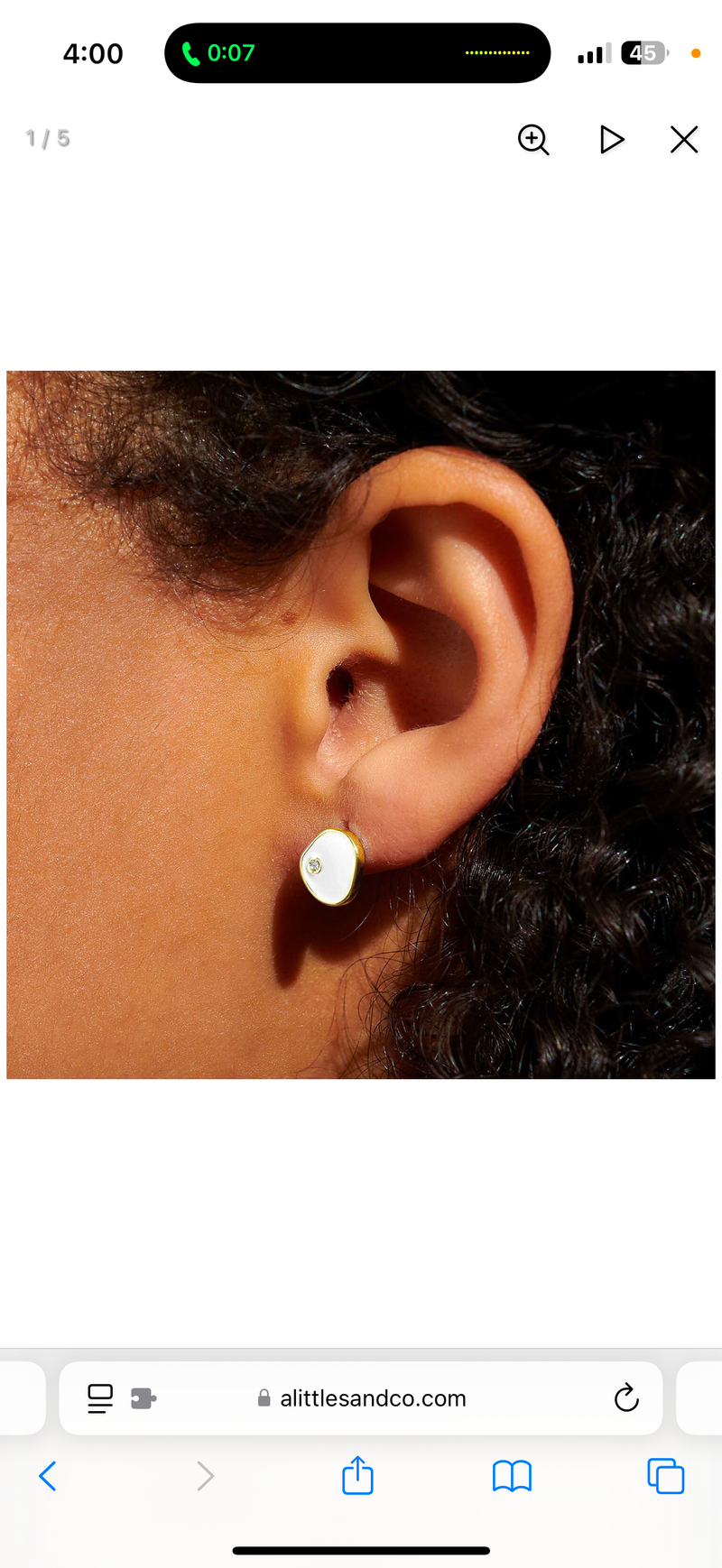 Little Moments Beau White Enamel Stud Earrings