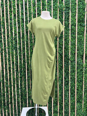 Slit Twist Detail Midi Dress