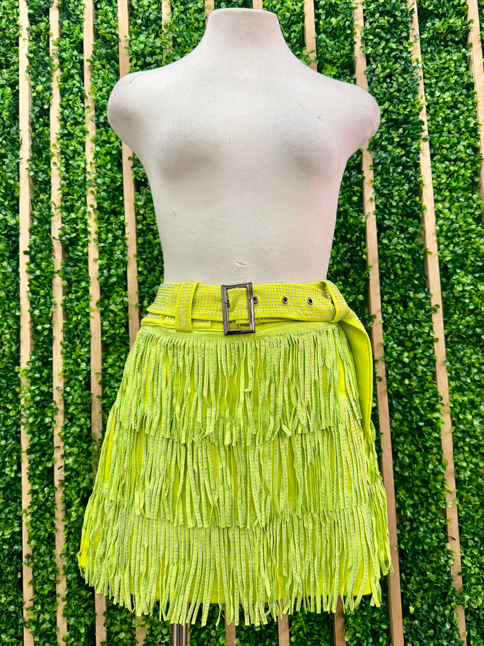 Lime Studded Skort