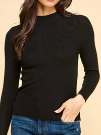 Classic Mock Neck Long Sleeve Knit Sweater