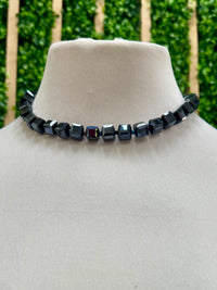 JH Big Crystal Cube Bead Necklace