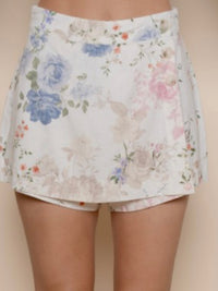 Ivory Floral Skort