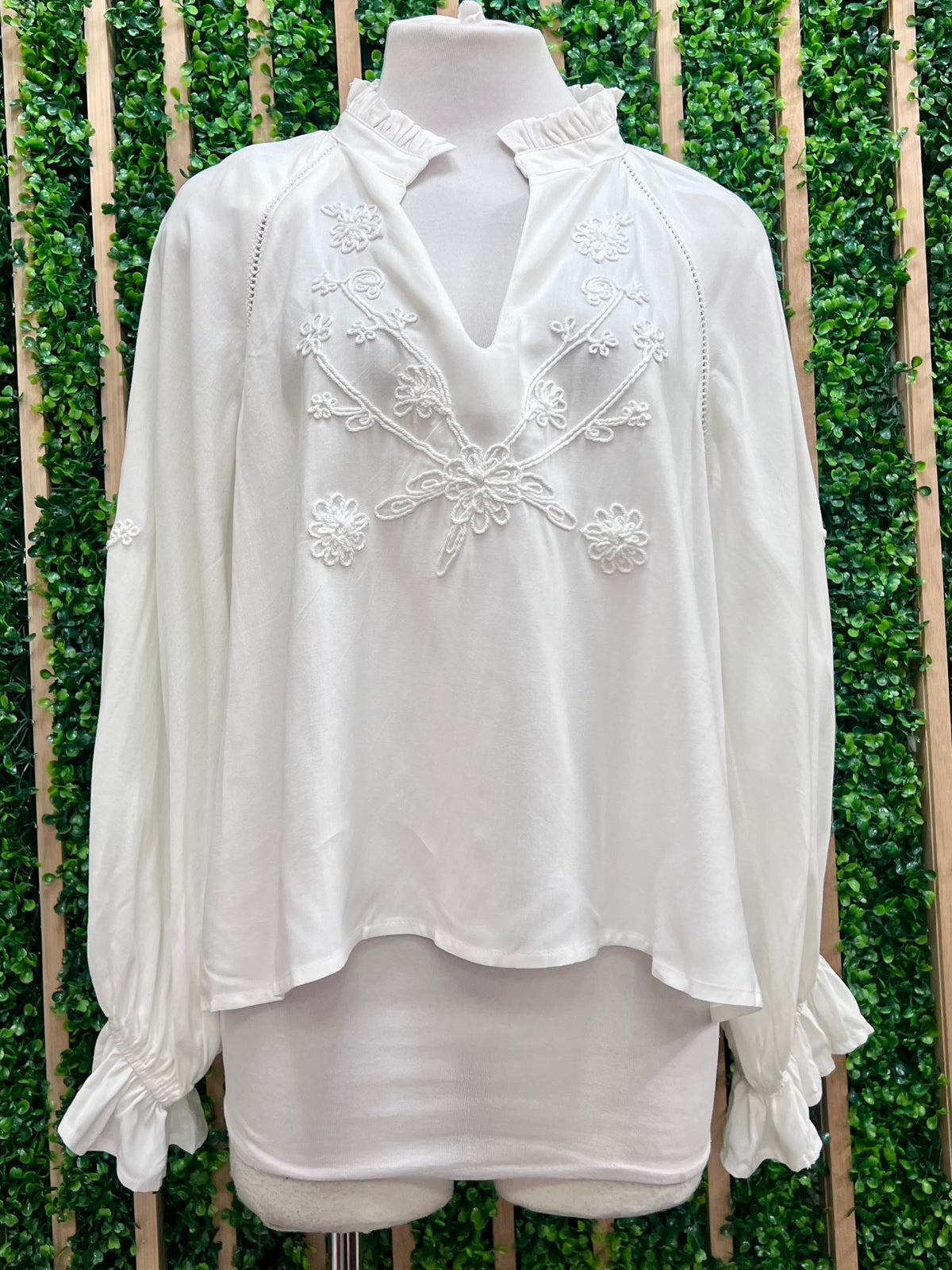 Isla White Embroidered Boho Blouse