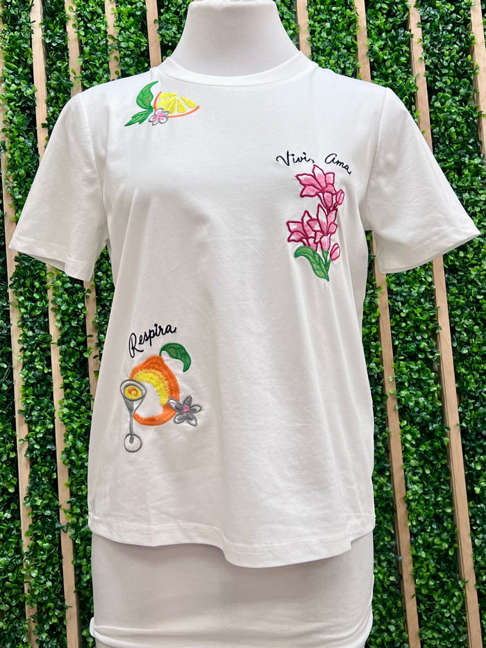 Vive, Ama, Sonríe Embroidered Shirt