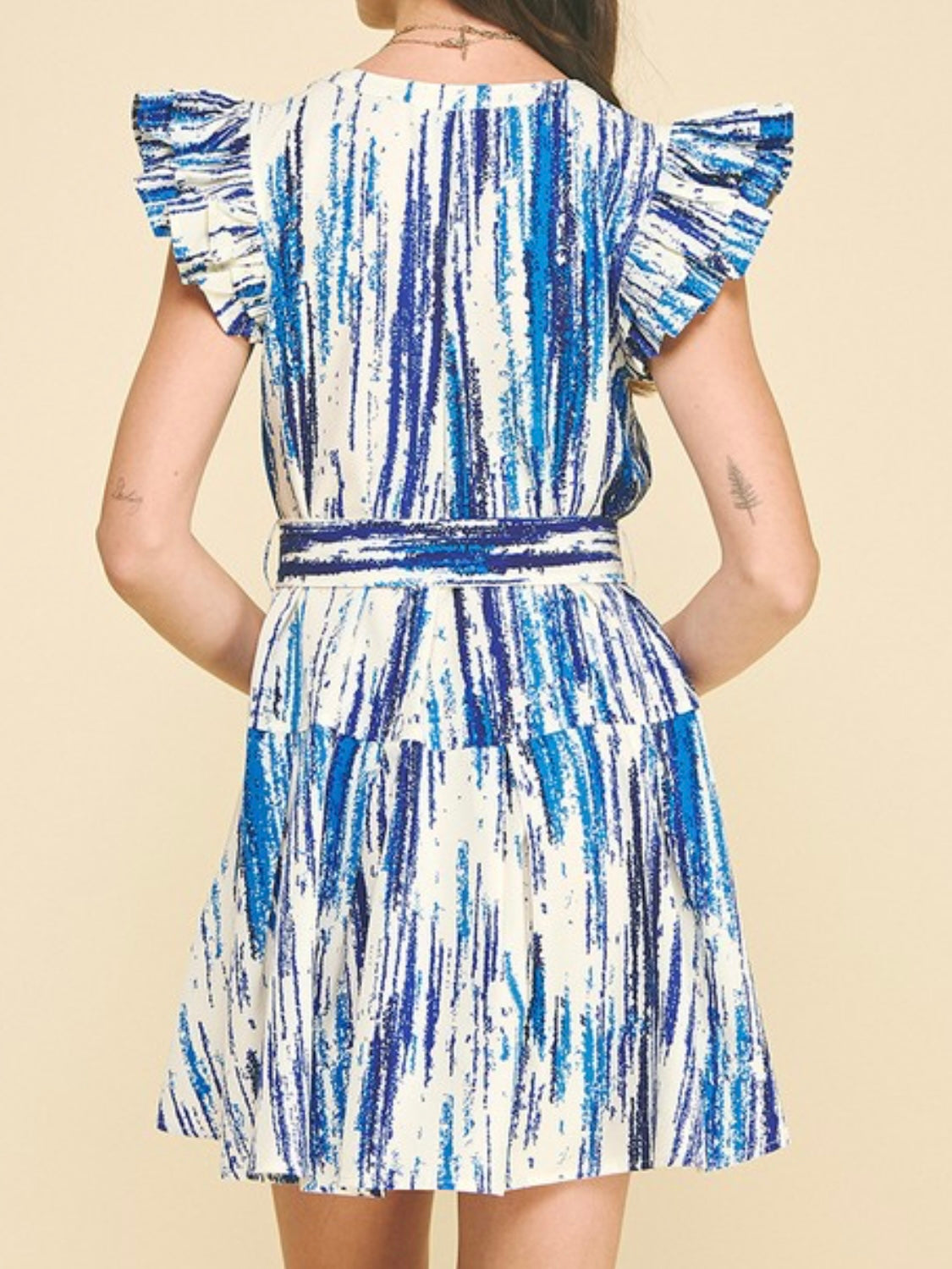 Blue Print Angel Sleeve SHort Dress Ah L La Lifestyle Boutique Blue Print Angel Sleeve SHort Dress Ah L La Lifestyle Boutique