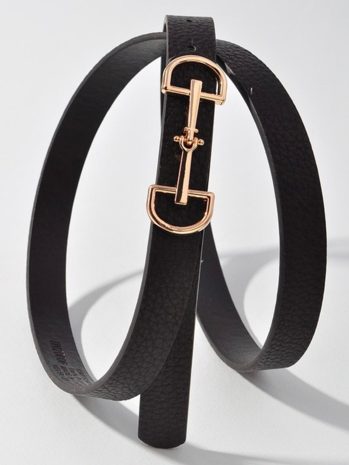 D Ring Horse Bit Buckle Skinny Belt