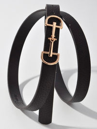 D Ring Horse Bit Buckle Skinny Belt