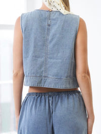 Light Blue Stitch Detail Top