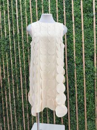 IVory Circle Embellished A Line Short Dress