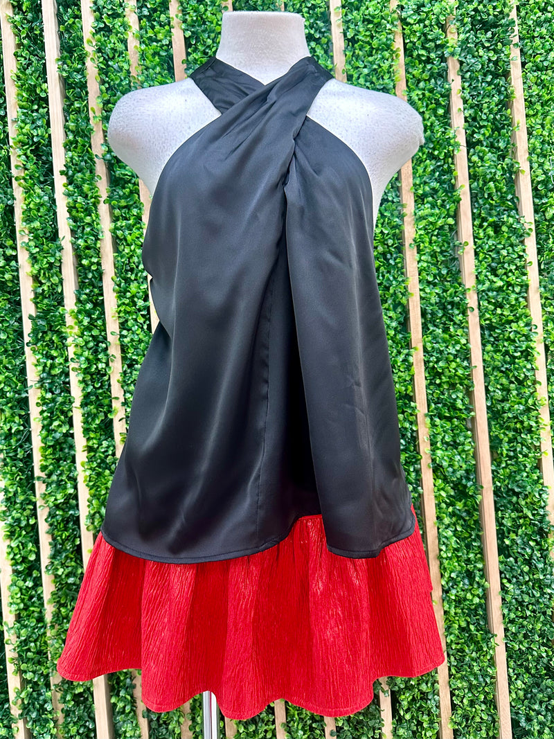 Satin Twist Halter Neck Top