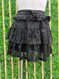 Sequin Ruffle Skort