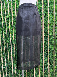 Organza Contrast Midi Skirt