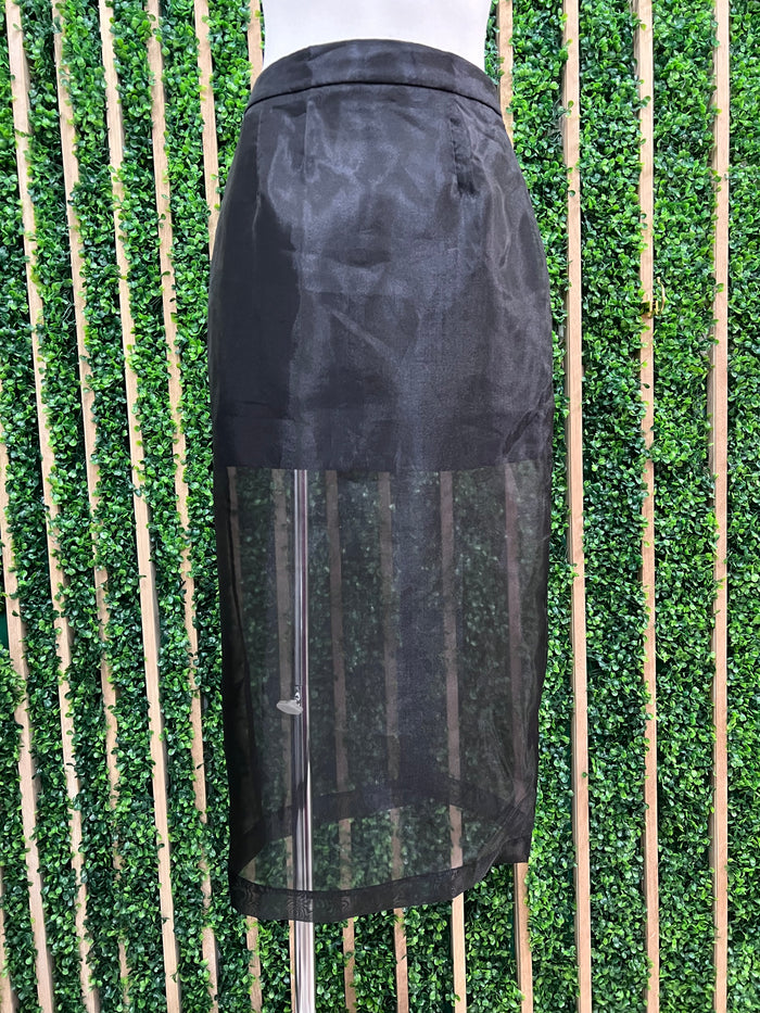 Organza Contrast Midi Skirt