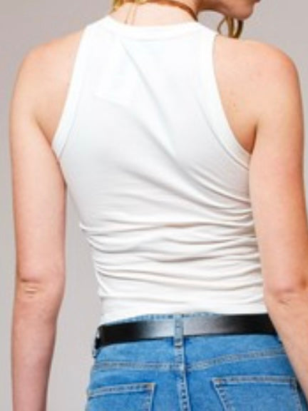 Off White Embroidered And Studded Top