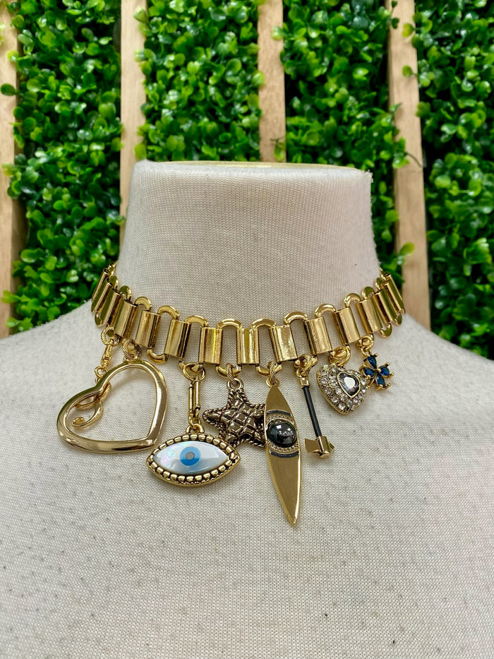 MR Charm Choker Necklace