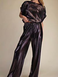 Metallic Cap Sleeve Pant Set