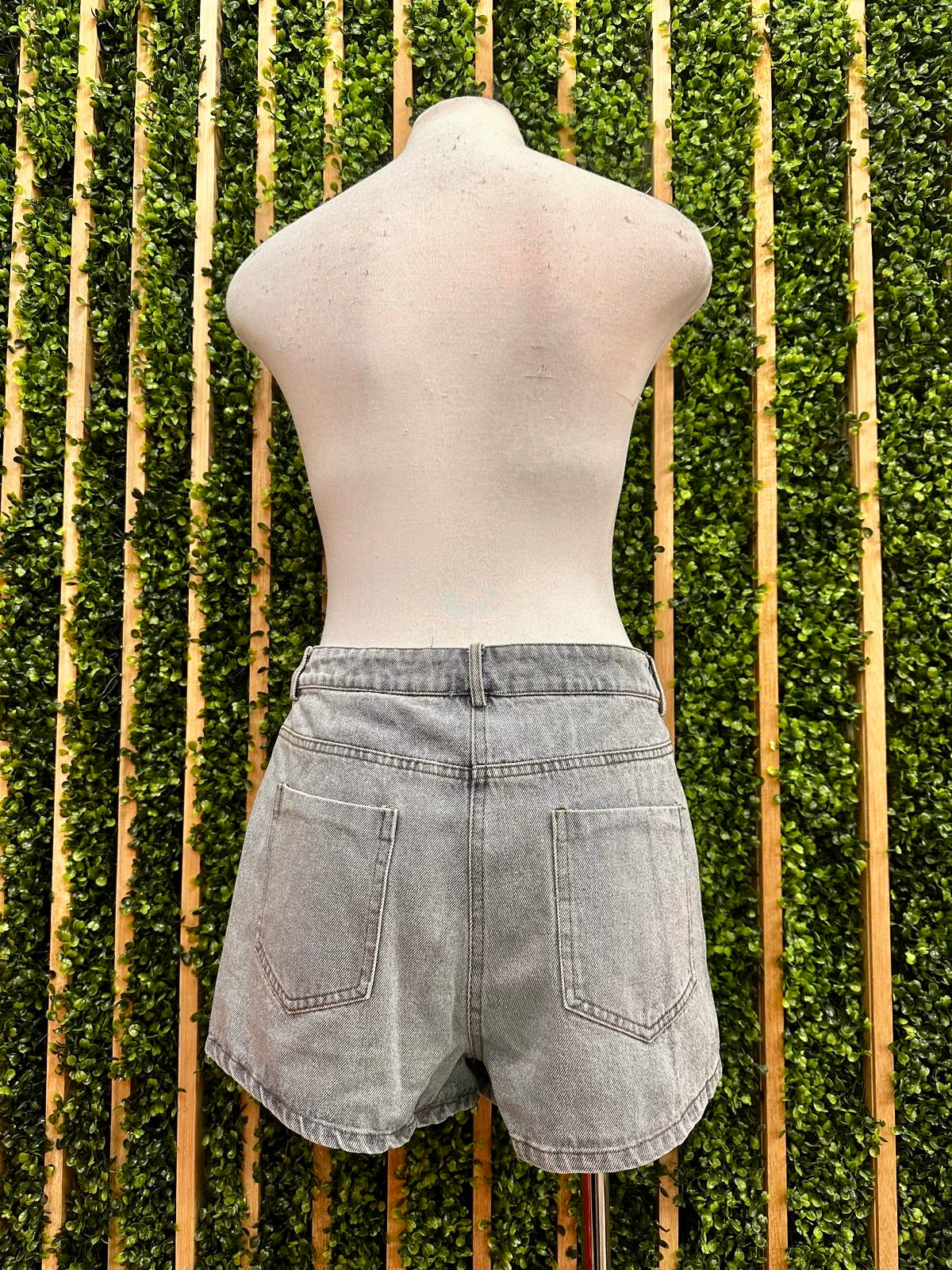 Light Denim Front Button Wrap Skort
