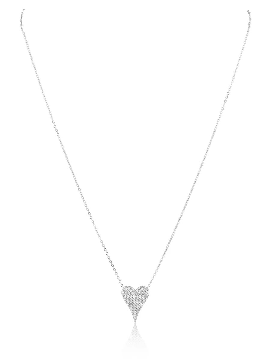 SJ Paved Heart Necklace