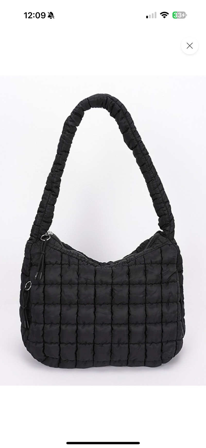 Quilted Nylon Padded Crossbody Bag