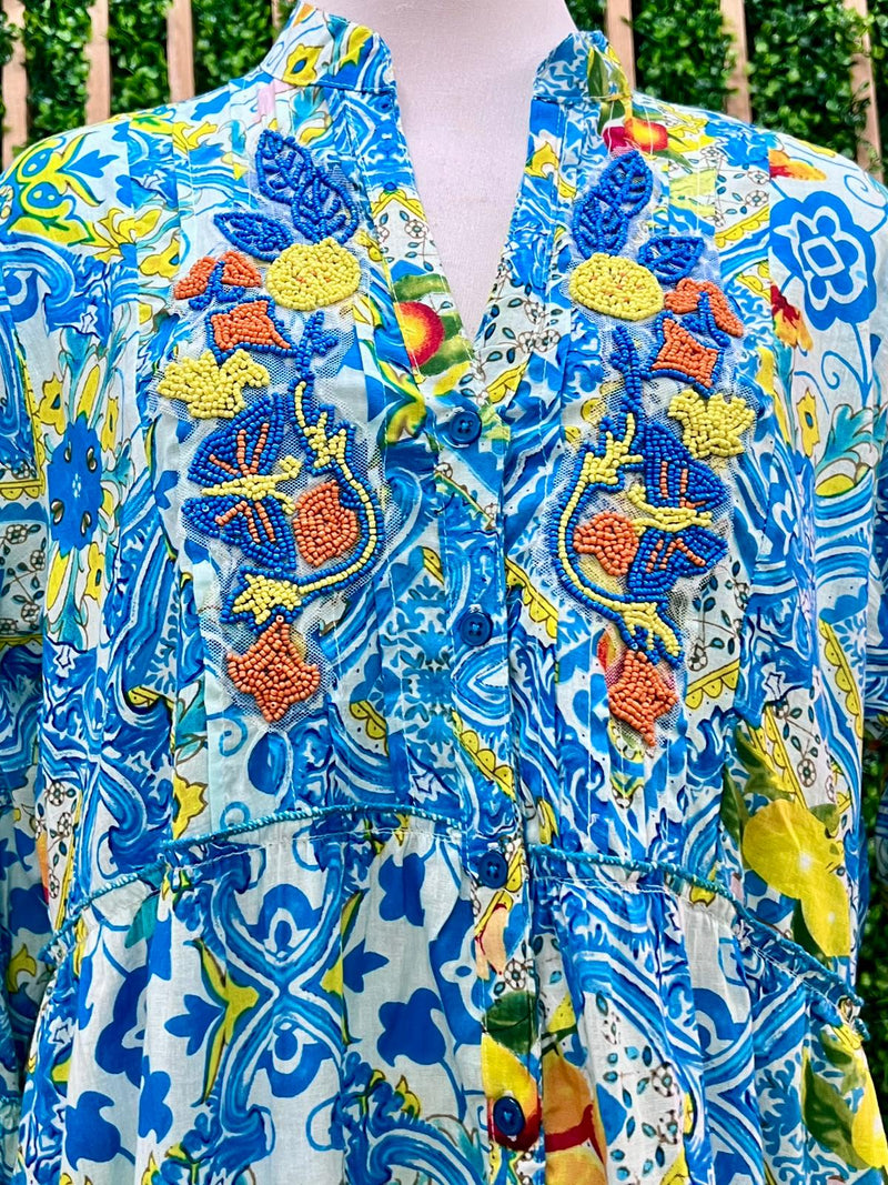 Italy Mixed Print Maxi Dress