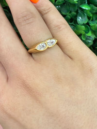 Stainless Steel Crystal Shapes ring