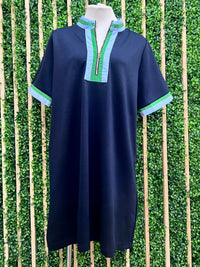 Green Collar Navy Blouse Dress