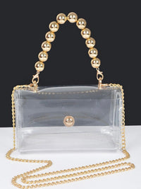 Clear Beaded Handle Stadium Bag