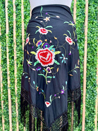 Exquisite Small Embroidered Fringe Mantoncillo