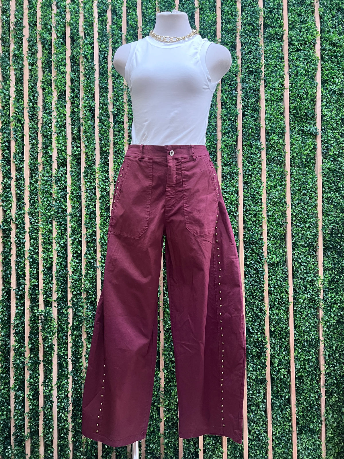 Studded Barrel Pant