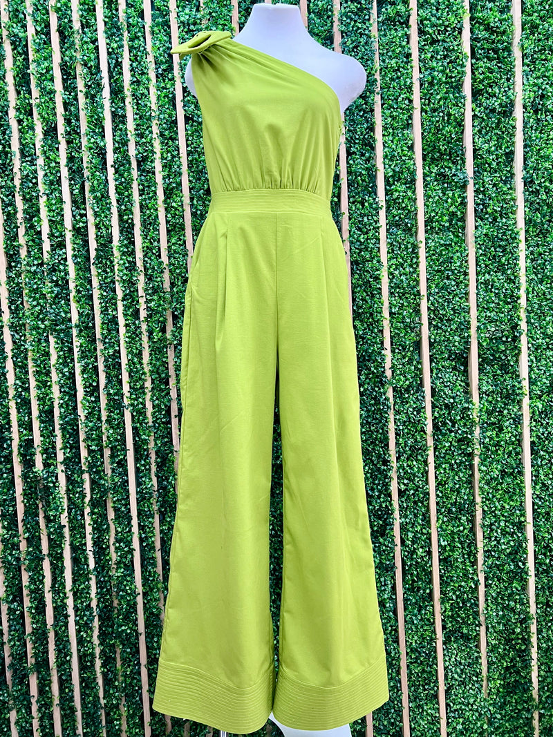 Beautiful Green One Shoulder Jumpsuit