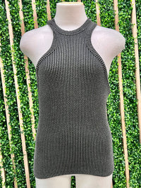 High Neck Textured Racerback Top