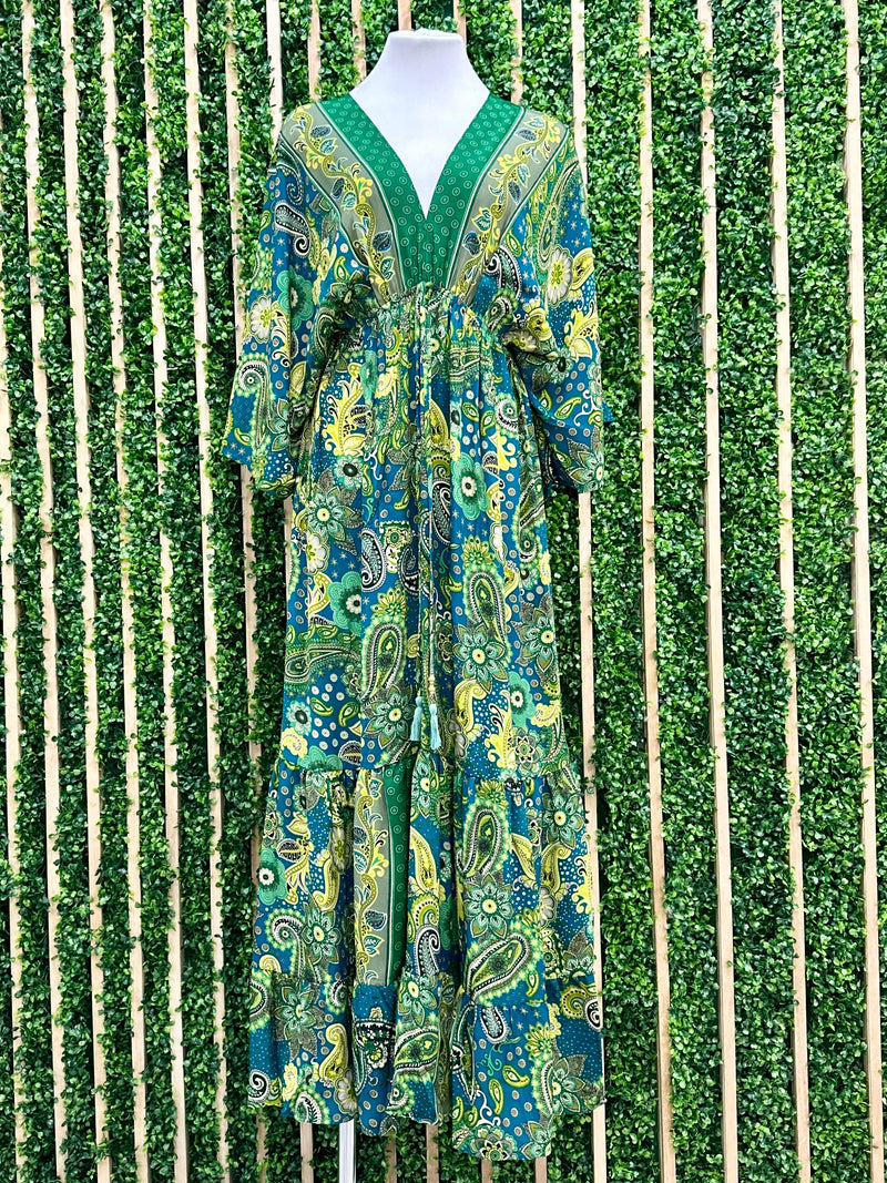 Multi Print One Size Kimono Maxi