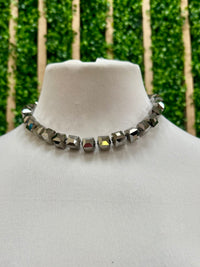 JH Big Crystal Cube Bead Necklace