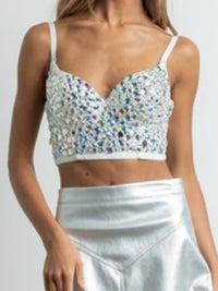 White Mirror Embellished Bustier