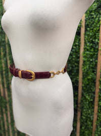 Connecting Buckle Croc Thin Belt