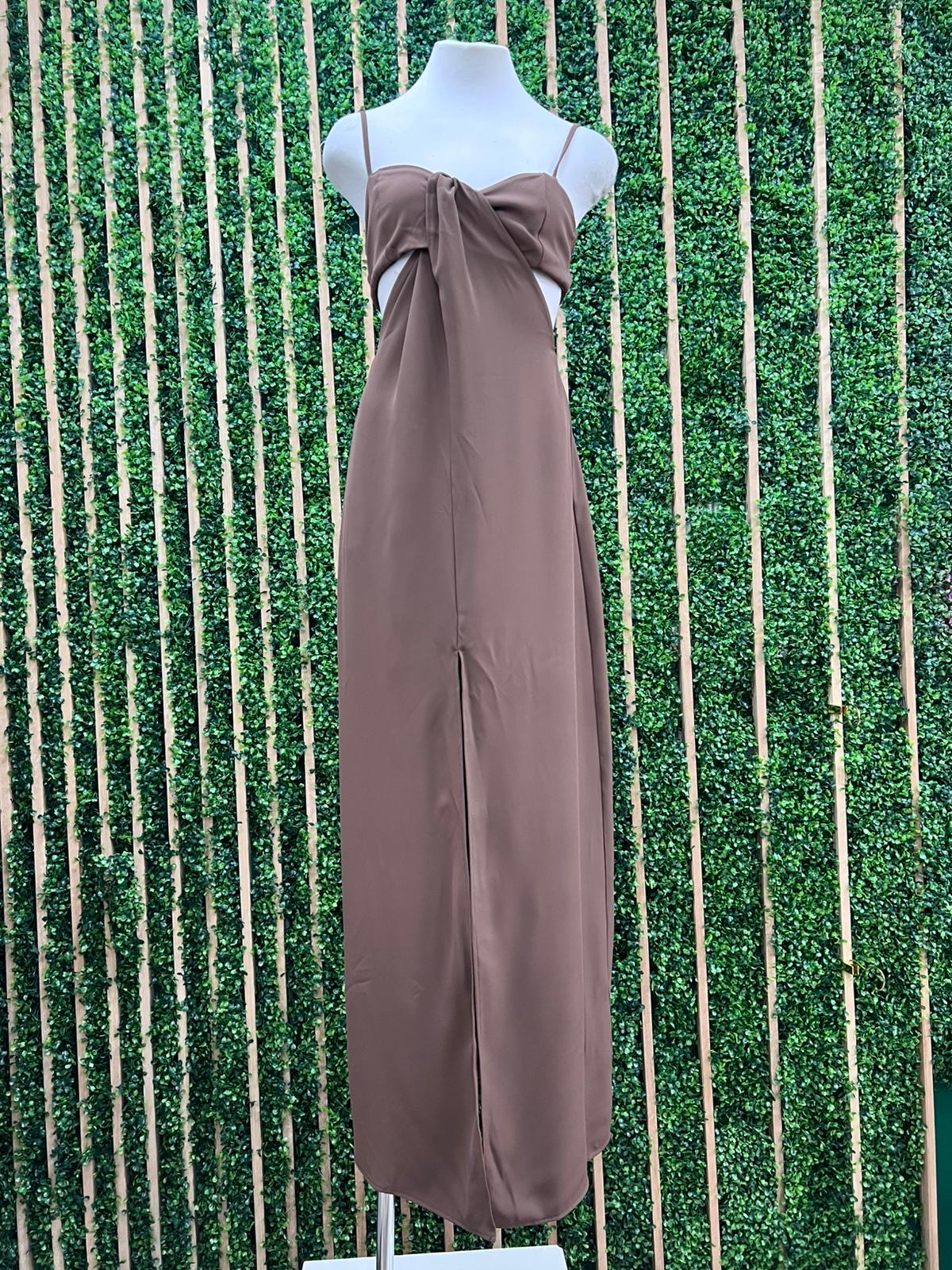 Chocolate Cutout Maxi Dress