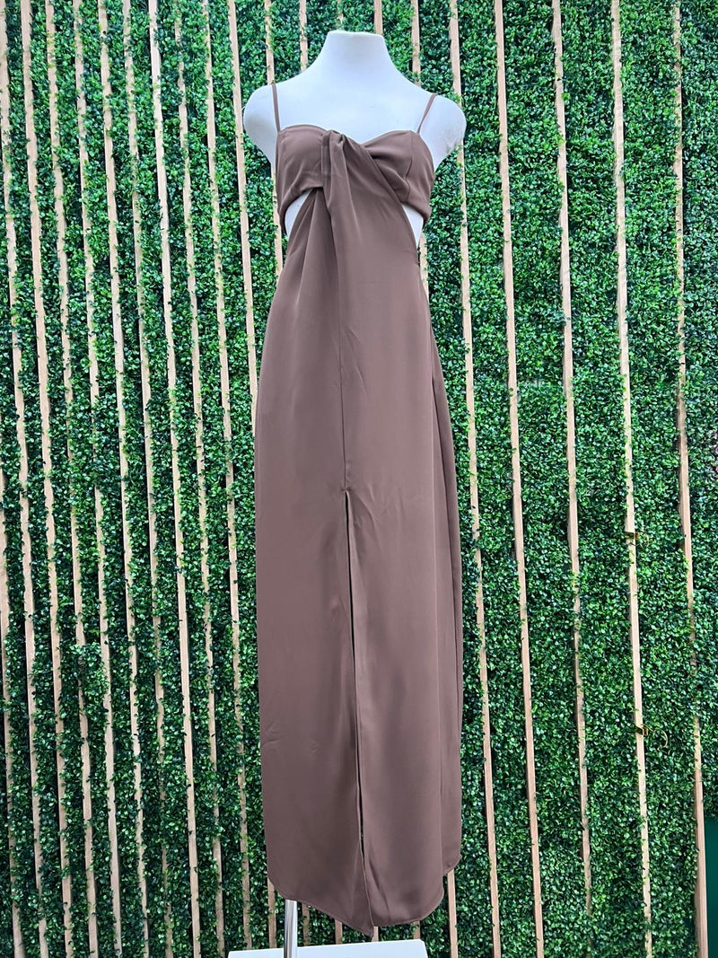 Chocolate Cutout Maxi Dress