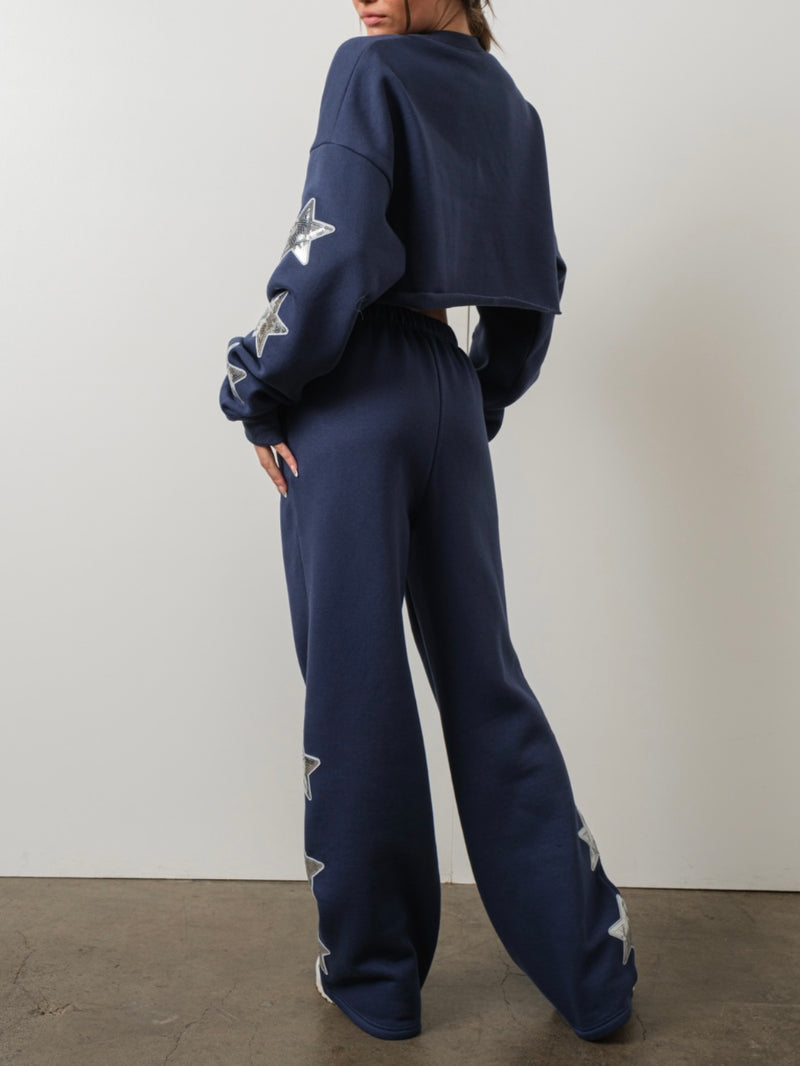 Navy Star Patch Jogger Set