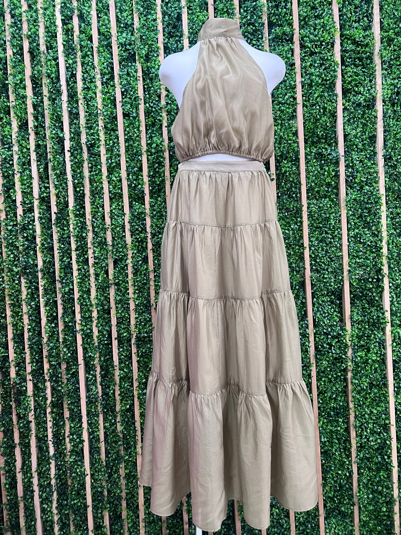 Beautiful Tan Chiffon Maxi Skirt