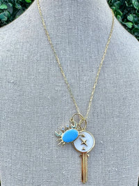 Crab Key Enamel Necklace